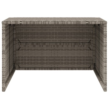 Garaj pentru mașina de tuns iarba, gri 86x90x52/57 cm poliratan - Img 8
