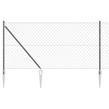 Gard cu plasă de lanț cu 13 piuneze de fixare 1.4x25 m Oțel galvanizat - Img 2