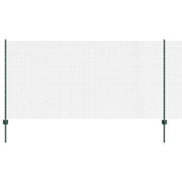 Gard cu Sârmă Sudată cu 5 Stâlpi U Verde 1.2x10 m Oțel - Img 2