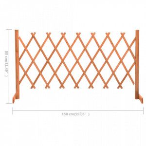 Gard cu zăbrele de grădină, portocaliu, 150x80 cm, lemn de brad - Img 6