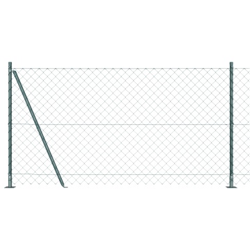 Gard de legătură cu lanț cu 7 stâlpi flanșați 1.2x10 m oțel galvanizat - Img 2