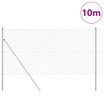 Gard de plasă de lanț cu 7 stâlpi 1,2x10 m Oțel galvanizat - Img 3
