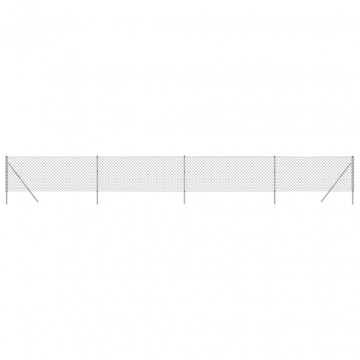 Gard de plasă de sârmă, argintiu, 1,1x10 m - Img 2