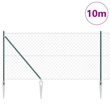Gard din plasă de lanț cu 7 țăruși 1x10 m Oțel galvanizat - Img 3