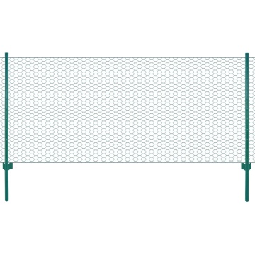 Gard din plasă de sârmă cu stâlpi, verde, 25 x 0,75 m, oțel - Img 1
