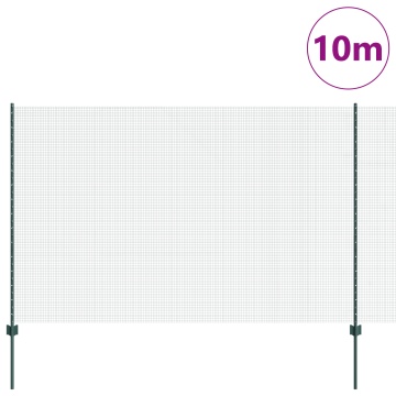 Gard din sârmă sudată cu 5 posturi U Verde 1.6x10 m Oțel - Img 3