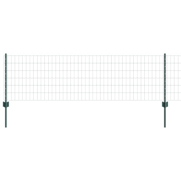 Gard Euro cu 11 Stâlpi Verzi 0,6x25 m Oțel - Img 2