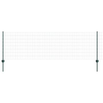 Gard Euro cu 11 Stâlpi Verzi 0,8x25 m Oțel - Img 2
