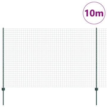 Gard Euro cu 5 Stâlpi U Verde 1,5x10 m Oțel - Img 3