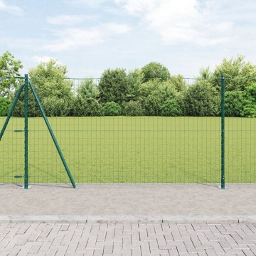 Gard Euro cu 7 stâlpi flanați 1,2x10 m din oțel galvanizat - Img 1