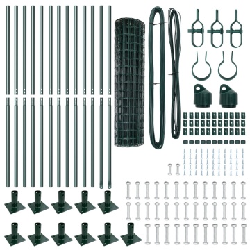 Gard Euro Set de 2 Verde Oțel cu acoperire PVC 25 x 1.2 m - Img 4