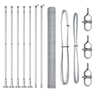 Gard Hexagonal 1.5x10 m Oțel Galvanizat, Pereți Gard cu Plăci Bază 7 pcs Ø32mm 83.5cm Oțel Galvanizat - Img 2
