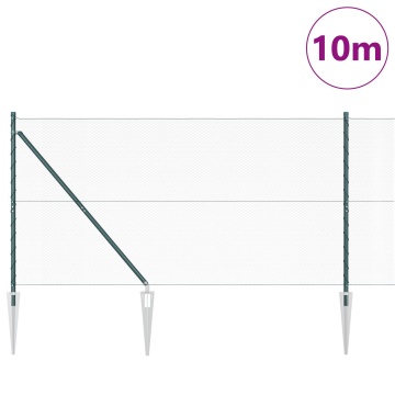 Gard hexagonal Verde 1,2x10 m Oțel, Pilonii pentru gard cu ancore înțepătoare 7 buc Ø32 mm 140 cm Oțel galvanizat - Img 3