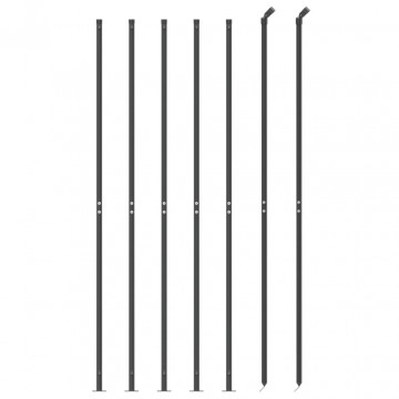 Gard plasă de sârmă cu bordură, antracit, 1,4x10 m - Img 3