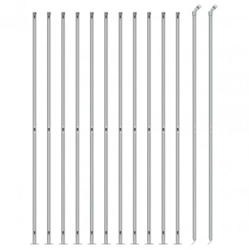 Gard plasă de sârmă cu bordură, argintiu, 1,4x25 m - Img 3