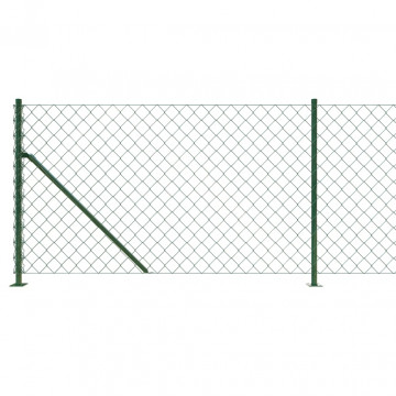 Gard plasă de sârmă cu bordură, verde, 0,8x10 m - Img 4