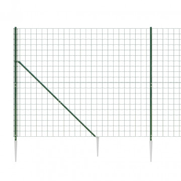 Gard plasă de sârmă cu țăruși de fixare, verde, 1,8x10 m - Img 4
