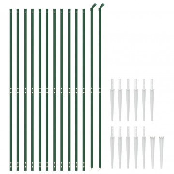 Gard plasă de sârmă cu țăruși de fixare, verde, 1,8x25 m - Img 3