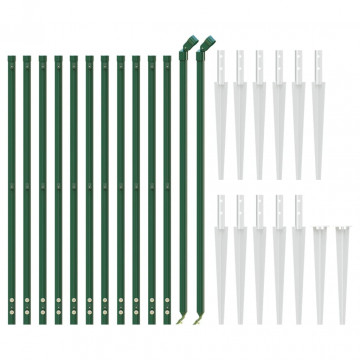 Gard plasă de sârmă cu țăruși de fixare, verde, 1x25 m - Img 3