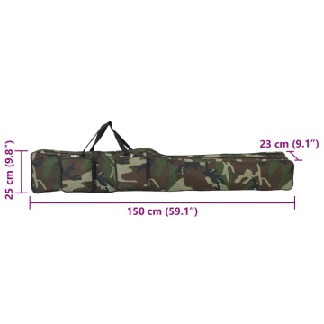 Geantă pentru undiță, verde camuflaj, 150 cm, țesătură oxford - Img 6
