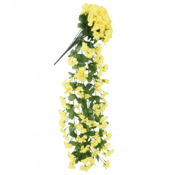 Ghirlande de flori artificiale, 3 buc., galben, 85 cm - Img 3