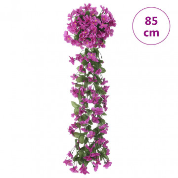 Ghirlande de flori artificiale, 3 buc., violet deschis, 85 cm - Img 5