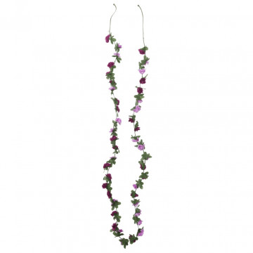 Ghirlande de flori artificiale, 6 buc., violet deschis, 250 cm - Img 2
