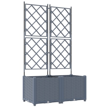 Ghiveci de Grădină cu Trellis 2 buc Gri deschis 80x40x143 cm - Img 2