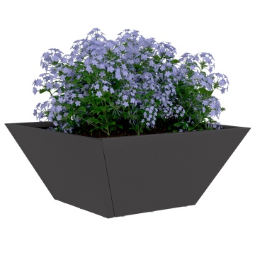 Ghiveci Metalic Negru Metal 35 x 35 x 15 cm Rezistent Pătrat - Img 3