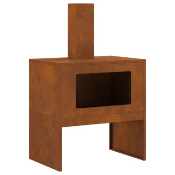 Grătar de foc cu coș 60x40x96 cm din oțel rezistent la intemperii - Img 2