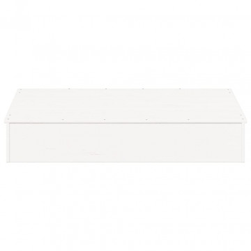 Groapă de nisip cu capac, alb, 111x111x19,5 cm, lemn masiv pin - Img 4