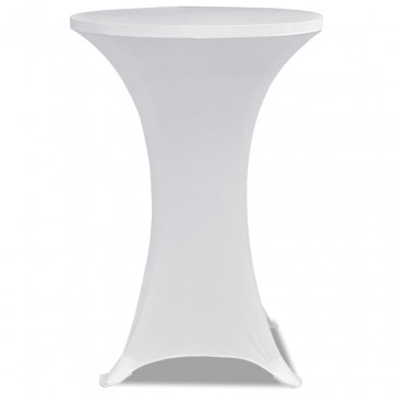Husă de masă cu picior Ø60 cm, 2 buc., alb, elastic - Img 3