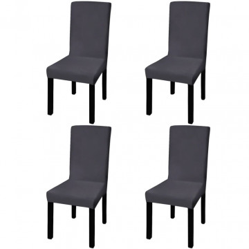Huse de scaun elastice drepte, 4 buc., antracit - Img 1