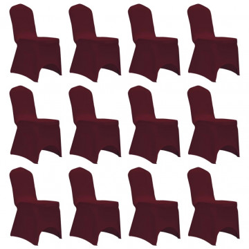 Huse elastice pentru scaun, 12 buc., vișiniu - Img 1