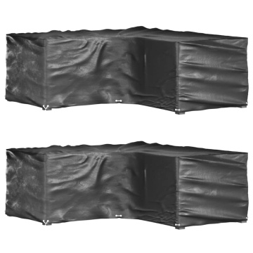Huse mobilier grădină formă L, 2 buc, 16 ocheți, 215x215x70 cm - Img 1