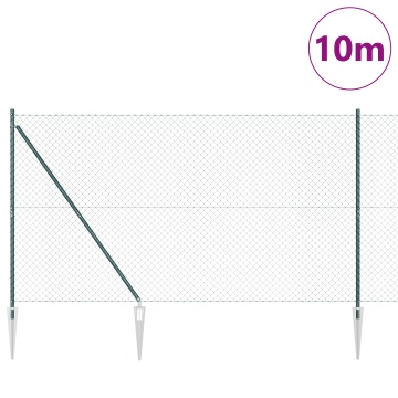 Împrejmuire din plasă de lanț cu 7 stâlpi de ancorare, 1,5 x 10 m din oțel galvanizat - Img 3