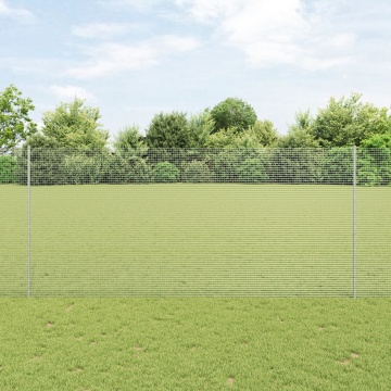 Împrejmuire din Sârmă Îmbinată cu 10 Posturi U Argintie 1.4x10 m Oțel - Img 1
