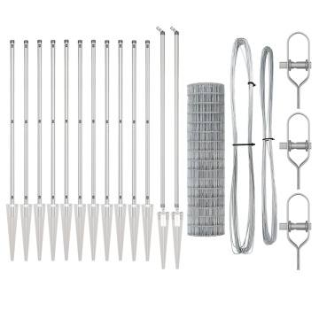 Împrejmuire Euro cu 13 suporturi cu vârf 1.2x25 m Oțel galvanizat - Img 2