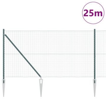Împrejmuirea Euro cu 13 stâlpi 1x25 m oțel verde - Img 3