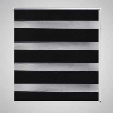 Jaluzea opacă tip zebră, 40 x 100 cm, negru - Img 1