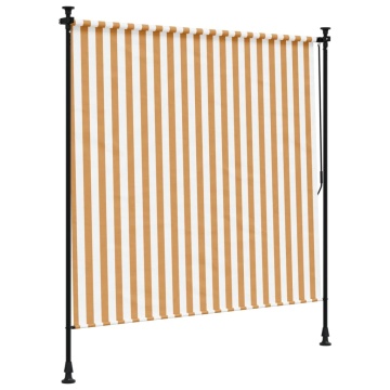 Jaluzea rulou de exterior portocaliu/alb 150x270 cm textil/oțel - Img 8