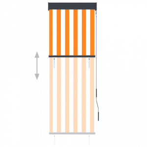 Jaluzea tip rulou de exterior, alb și portocaliu, 60 x 250 cm - Img 3