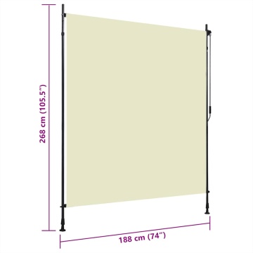 Jaluzea tip rulou de exterior, crem, 200 x 270 cm - Img 6