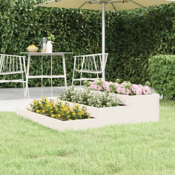 Jardinieră, alb, 107x107x27 cm, lemn masiv de pin - Img 1