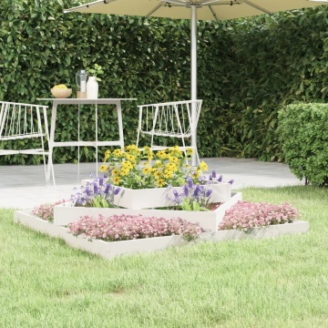 Jardinieră, alb, 112x112x27 cm, lemn masiv de pin - Img 1