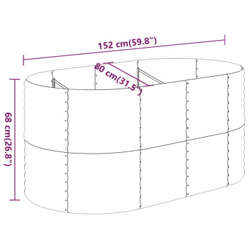 Jardinieră argintiu 152x80x68 cm oțel vopsit electrostatic - Img 5