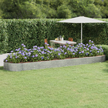 Jardinieră argintiu 523x140x36 cm oțel vopsit electrostatic - Img 1