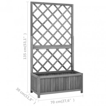 Jardinieră colț cu spalier, negru, 70x30x135 cm,lemn masiv brad - Img 6