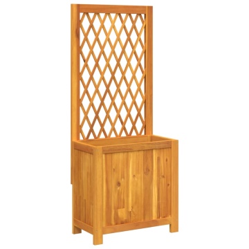 Jardinieră cu spalier, 55x29,5x132 cm, lemn masiv acacia - Img 2