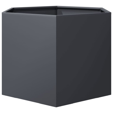 Jardinieră de grădină antracit 69x60x45 cm oțel hexagonal - Img 4